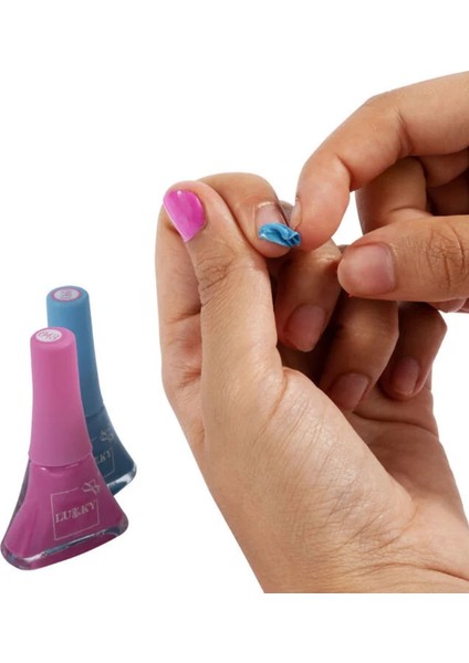 Lukky Soyulabilir Oje - 2 Li Pembe Mor Kız Erkek Çocuk Oyuncak Eğitici Oyuncaklar