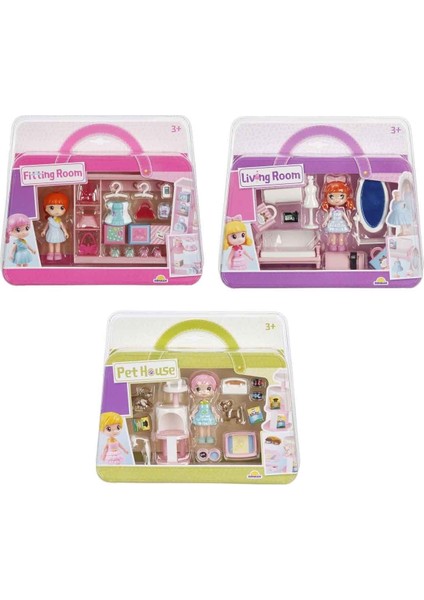 4364 Sun-Yfn- Bebek ve Odası Oyun Seti 3 Asorti Kız Erkek Çocuk Oyuncak Eğitici Oyuncaklar