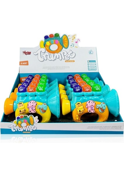JLG-855-38A Işıklı ve Müzikli Trompet Bebek - 1ADET Stokta Olan Gönderilir Kız Erkek Çocuk Oyuncak E