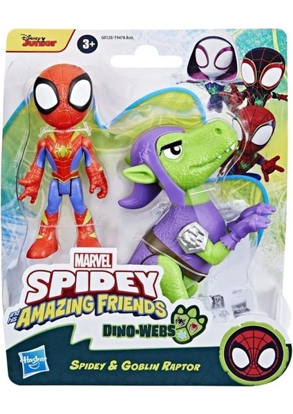 F9478 Spidey ve Inanılmaz Arkadaşları - Dino Webs Figür Kız Erkek Çocuk Oyuncak Eğitici Oyuncaklar