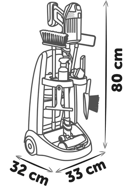 Smoby Rowenta Arabalı Elektrikli Süpürge 7600330319 Kız Erkek Çocuk Oyuncak Eğitici Oyuncaklar
