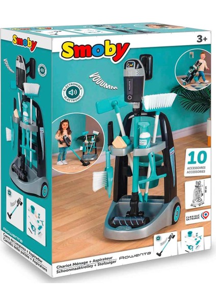 Smoby Rowenta Arabalı Elektrikli Süpürge 7600330319 Kız Erkek Çocuk Oyuncak Eğitici Oyuncaklar