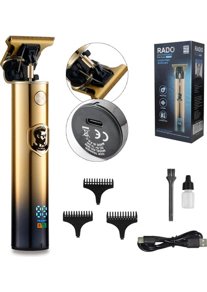 RD-3655 Saç Sakal Tıraş Makinesi Şarjlı LCD Ekran Professional