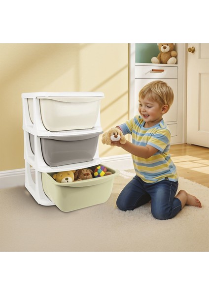 7130 3 Katlı 3 Çekmeceli Saklama Ünitesi -Dolu Oyuncak Kız Erkek Çocuk Oyuncak Eğitici Oyuncaklar fırsatları