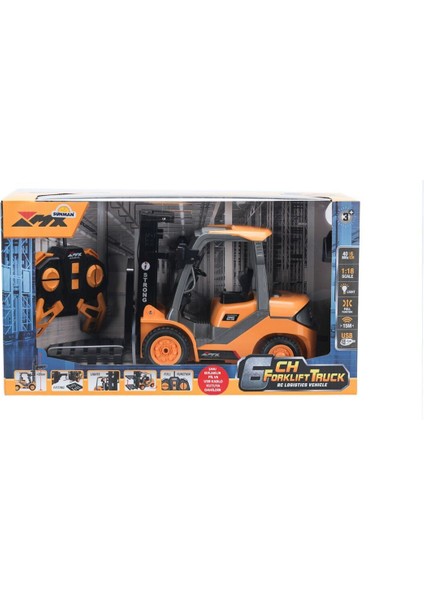5087 Sun-Rst-Rc Iş Makinesi 1 18 Forklift Ff Işıklı 6ch 3 7V USB 40MHZ Kız Erkek Çocuk Oyuncak Eğiti
