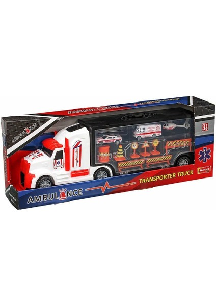 ERN-877 Heroes Toys Çantalı Ambulans Taşıyıcı Tır Seti - Eren Oyuncak Kız Erkek Çocuk Oyuncak Eğitic