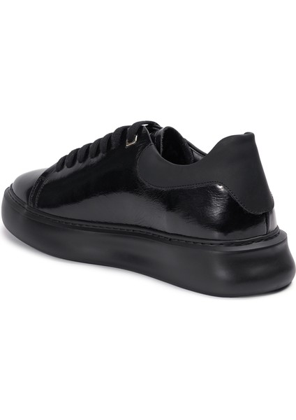 Siyah Sneakers Rugan Deri Erkek Ayakkabı modelleri