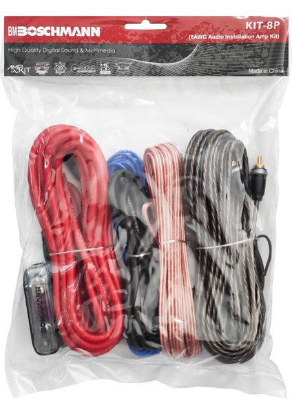 Kıt-8p Oto Anfi Kablo Seti 8ga