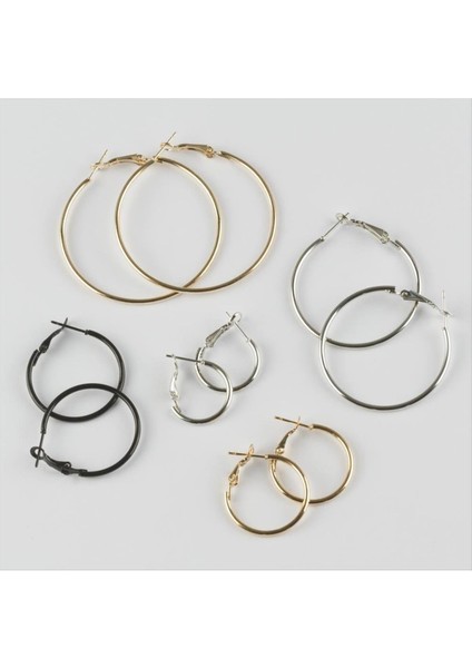 Techmrt Klasik Halka Küpe-Siyah