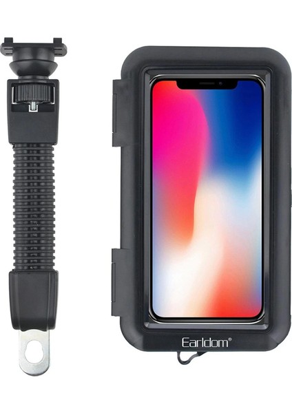 EH139 Motosiklet Için Su Geçirmez Ayarlanabilir Telefon Tutucu Siyah