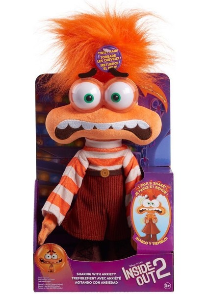 NDN03000 Inside Out 2 - Endişe - Anxiety Sesli ve Hareketli Peluş Kız Erkek Çocuk Oyuncak Eğitici Oy