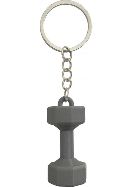 Gri Dambıl Anahtarlık – Sporcu ve Fitness Tutkunlarına Özel