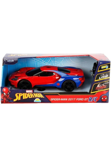 7038 1:16 Marvel Spiderman 2017 Ford Gt USB Şarjlı Uzaktan Kumandalı Araba Kız Erkek Çocuk Oyuncak E