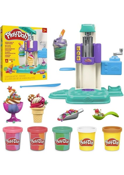G0028 Play-Doh Gökkuşağı Dondurma Makinesi Oyun Seti+3 Yaş Kız Erkek Çocuk Oyuncak Eğitici Oyuncakla