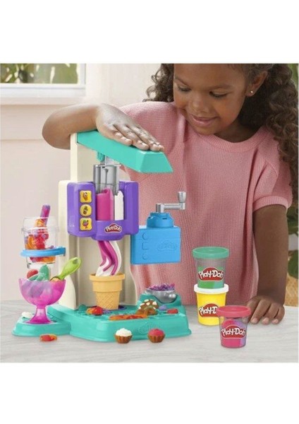 G0028 Play-Doh Gökkuşağı Dondurma Makinesi Oyun Seti+3 Yaş Kız Erkek Çocuk Oyuncak Eğitici Oyuncakla