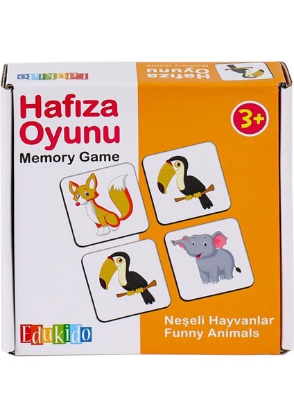 EDU-2010 Hafıza Oyunu Neşeli Hayvanlar Kız Erkek Çocuk Oyuncak Eğitici Oyuncaklar