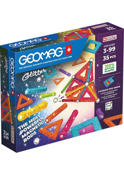 Geomag Glitter Manyetik Zeka Oyunu 35 Parça Kız Erkek Çocuk Oyuncak Eğitici Oyuncaklar