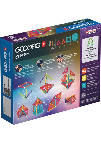 Geomag Glitter Manyetik Zeka Oyunu 35 Parça Kız Erkek Çocuk Oyuncak Eğitici Oyuncaklar fiyatları