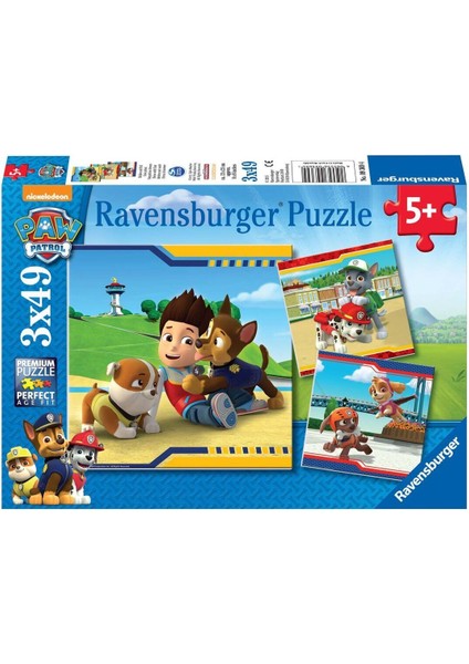93694 Paw Patrol 3X49 Parça Ravensburger Puzzle Kız Erkek Çocuk Oyuncak Eğitici Oyuncaklar