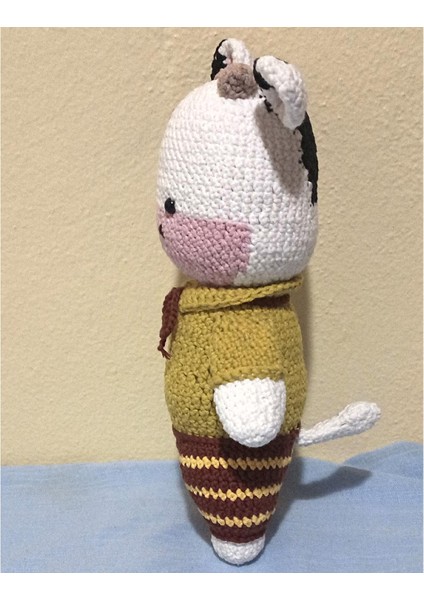 Amigurumi Tarzı El Örmesi (%60 Pamuk-%40 Akrilik Ip) Pijamalı Tosun Tığ Işi Oyuncak fırsatları