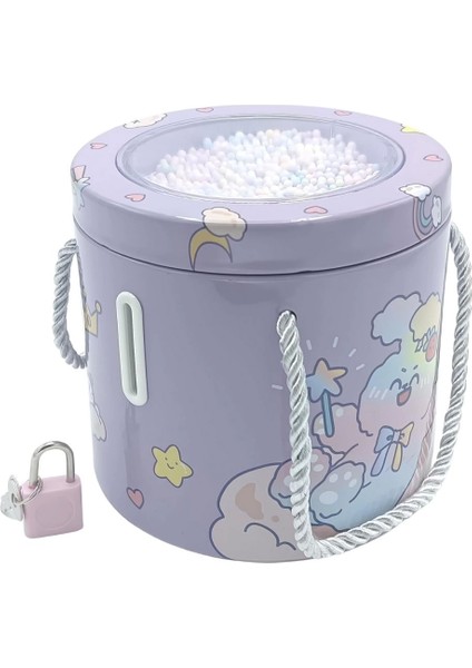 Kilitli Metal Yuvarlak Kumbara Kız Erkek Çocuk Oyuncak Eğitici Oyuncaklar