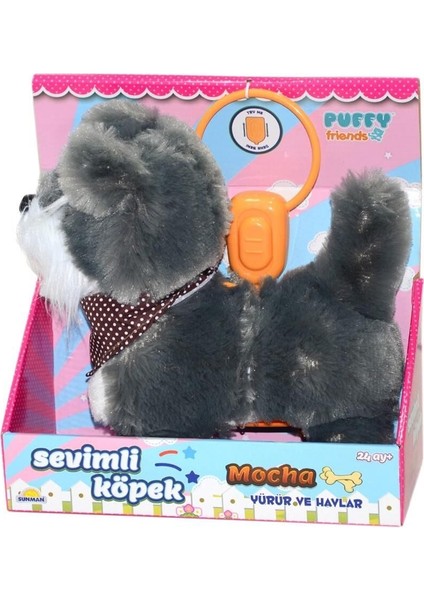 S00002859 Yürüyen Sevimli Peluş Köpek Gri-Sun Kız Erkek Çocuk Oyuncak Eğitici Oyuncaklar