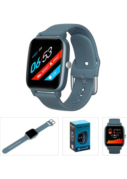 Akıllı Saat Vücut Isı Göstergeli Androıd Ios Bluetooth Mavi Everest Everwatch EW-511