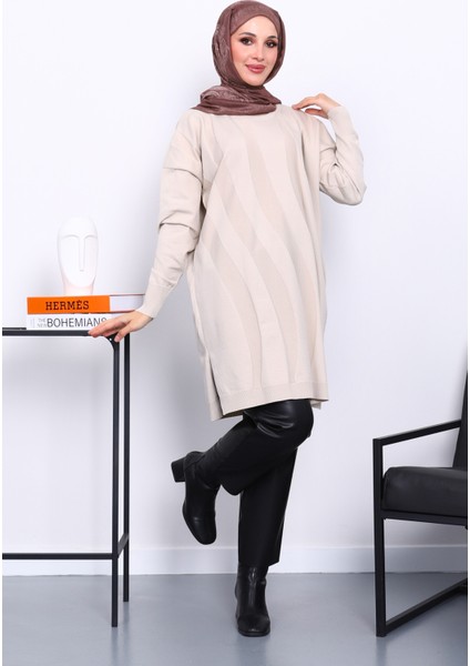 Krem Soğuk Iplik Merserize Triko Tunik fiyatları