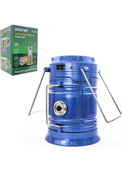 IP-5888 Solar Kamp Lambası Şarjlı Beyaz Sarı Işık