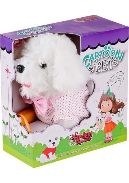 PFT-B025 Yürüyen Tasmalı Peluş Köpek Kız Erkek Çocuk Oyuncak Eğitici Oyuncaklar