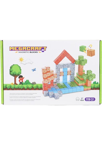 Megacraft Orman ve Ev Temalı Mıknatıslı Bloklar 119 Parça Kız Erkek Çocuk Oyuncak Eğitici Oyuncaklar