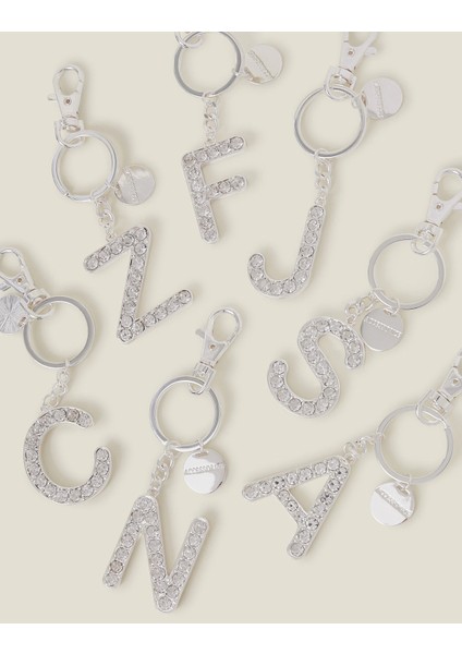 Taşlı Anahtarlık N Harfi