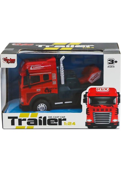 KLX600-344 Sürtmeli Işıklı Müzikli Çekici Tır Kafası 1:24 Kız Erkek Çocuk Oyuncak Eğitici Oyuncaklar