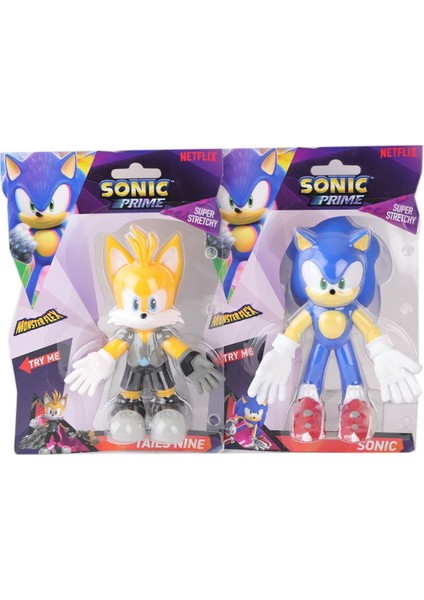 89317 Sun-Dmx-Figür-Strech Monsterflex Süper Esnek Sonic Prime Sonic 4A Kız Erkek Çocuk Oyuncak Eğit fırsatları