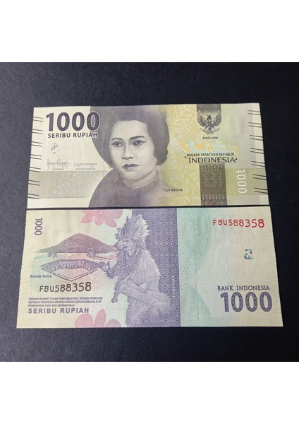3996368F63A56AFA5B 2016 Endonezya 1000 Rupiah Çil Eski Yabancı Kağıt Para