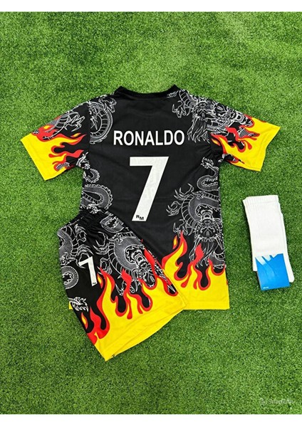 Realmadrid Ronaldo Alevli Özel Tasarım Çocuk Futbol Forması 3'lü Takım
