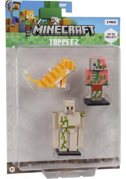 Minecraft 3D Figür Toppeez 3'lü Set Kız Erkek Çocuk Oyuncak Eğitici Oyuncaklar