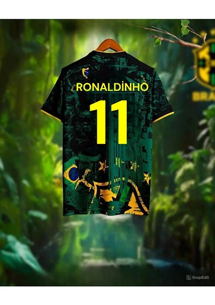 Brezilya Ronaldinho Özel Tasarım Milli Takım Futbol Forması Özel Forma Kumaşı