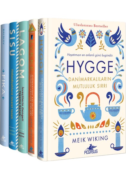 Iskandinav Yaşam Felsefesi 5 Kitap Set - Hygge + Lykke + Lagom + Sisu + Fika