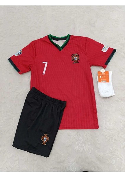 Cristiano Ronaldo Çocuk Futbol Forması Portekiz Hava Alabilen Polyester Kumaş Halısaha Forması fiyatları