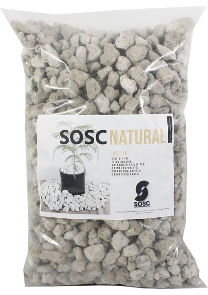 Sosc Natural Volkanik Beyaz Dekoratif Pomza Taşı, 2-4 Cm, 10 Litre, Drenaj ve Toprak Nemlendirici Özellikli, Saksı Süsleme fiyatları