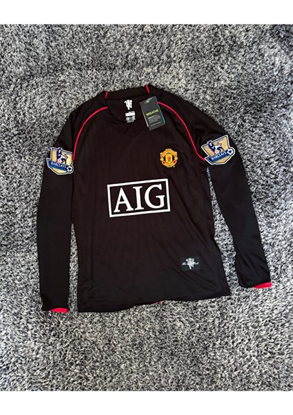 Manchester U. Cristiano Ronaldo 2007 Retro Siyah Uzun Kol Futbol Forması Özel Forma Kumaşı fiyatları