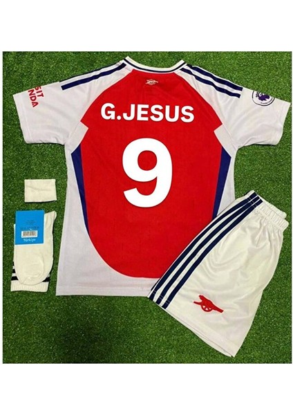 Arsenal 2024/25 Sezonu /gabriel Jesus/ 9 Iç Saha Çocuk Forması 4 Lü Set