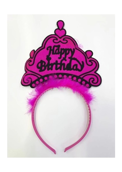 Happy Birthday Yazılı Neon Renk Taç 12 Adet modelleri