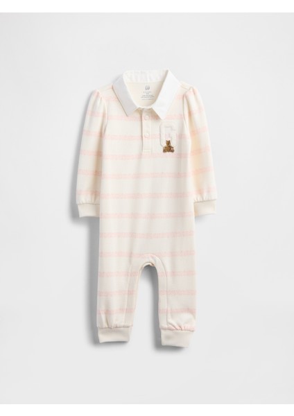 Bebek Açık Pembe Vintagesoft Varsity Bear Logo Tulum