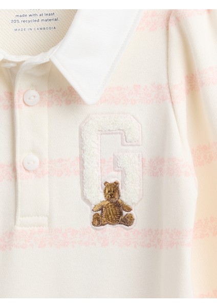 Bebek Açık Pembe Vintagesoft Varsity Bear Logo Tulum modelleri