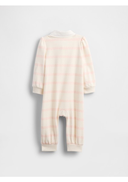 Bebek Açık Pembe Vintagesoft Varsity Bear Logo Tulum fırsatları