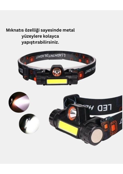 Kamp ve Doğa Için Şarjlı LED Baş Feneri – Mıknatıslı, Su Geçirmez indirimleri