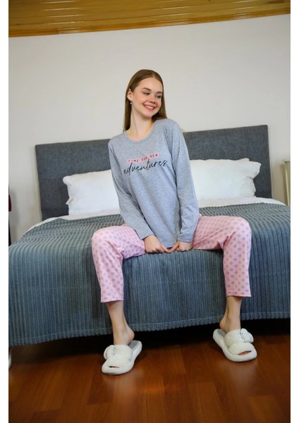 Kadın Penye Uzun Kol Pijama Takım modelleri