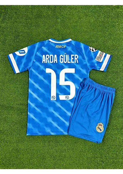 Real Madrid Yeni Sezon 2025/26 Arda Güler 15 Alternatif Çocuk Forması ( Blue)